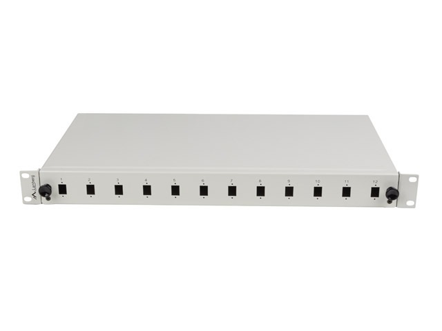 Lanberg FOP1-12SS-LDS 19" 1U 12xSC simplex vagy 12xLC duplex szürke kihúzható optikai üres patch panel