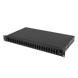 Lanberg FOP1-24SD-LQB 19" 1U 24xSC duplex vagy 24xLC Quad fekete kihúzható optikai üres patch panel