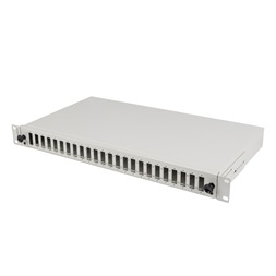 Lanberg FOP1-24SD-LQS 19" 1U 24xSC duplex vagy 24xLC Quad szürke kihúzható optikai üres patch panel