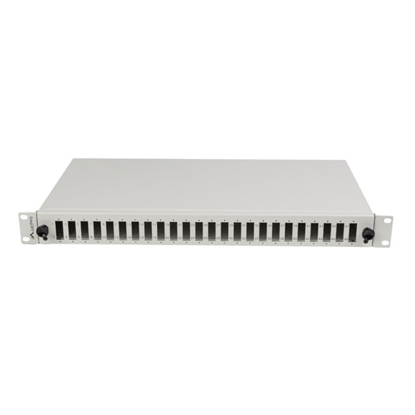 Lanberg FOP1-24SD-LQS 19" 1U 24xSC duplex vagy 24xLC Quad szürke kihúzható optikai üres patch panel