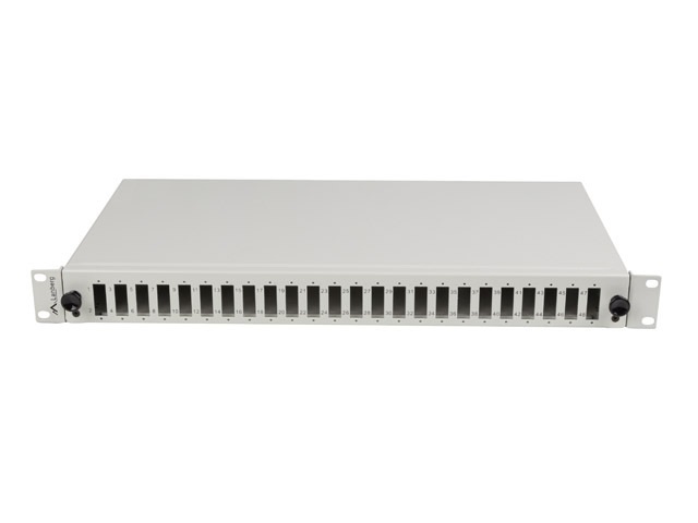 Lanberg FOP1-24SD-LQS 19" 1U 24xSC duplex vagy 24xLC Quad szürke kihúzható optikai üres patch panel