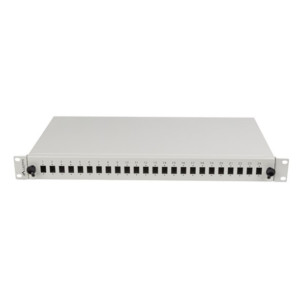 Lanberg FOP1-24SS-LDS 19" 1U 24xSC simplex vagy 24xLC duplex szürke kihúzható optikai üres patch panel
