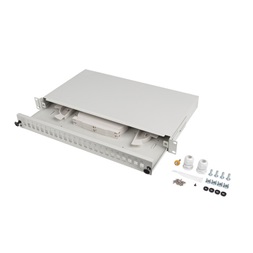 Lanberg FOP1-24SS-LDS 19" 1U 24xSC simplex vagy 24xLC duplex szürke kihúzható optikai üres patch panel