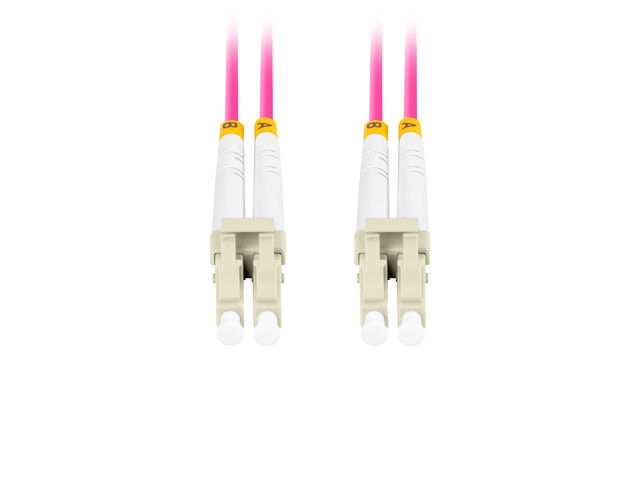 Lanberg FO-LULU-MD41-0030-VT Multimódusú OM4 duplex optikai patch kábel 4xLC/UPC csatlakozóval 3m
