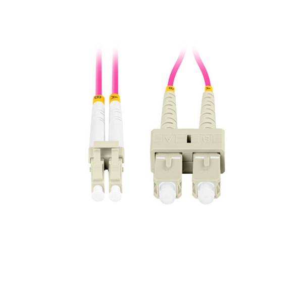 Lanberg FO-LUSU-MD41-0050-VT Multimódusú OM4 duplex optikai patch kábel 2xLC/UPC-2xSC/UPC csatlakozóval  5m