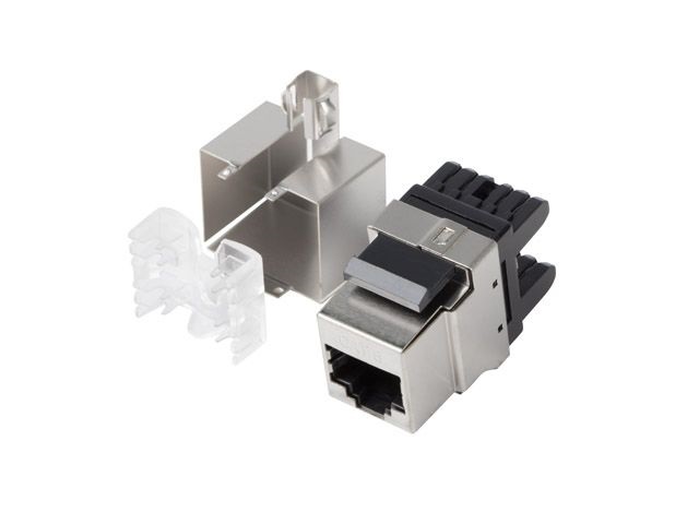 Lanberg KSF6-1000 Cat.6 FTP 180°-os betűzős árnyékolt RJ45 Keystone jack