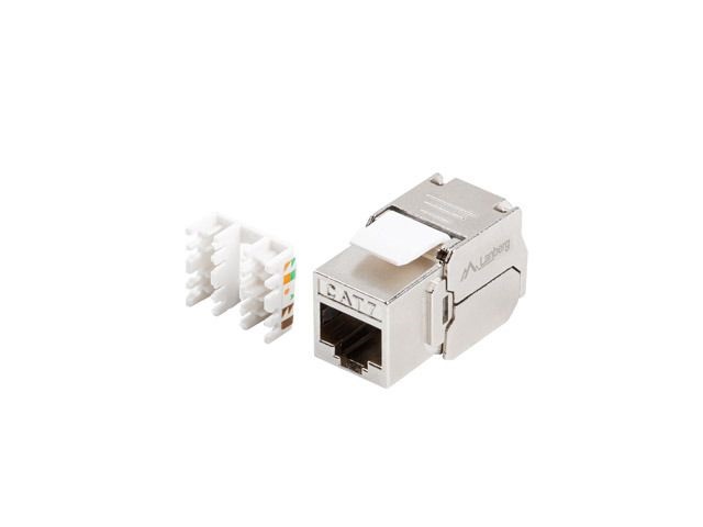 Lanberg KSF7-2000 Cat.7 FTP 180°-os szerszám nélkül szerelhető árnyékolt RJ45 Keystone jack