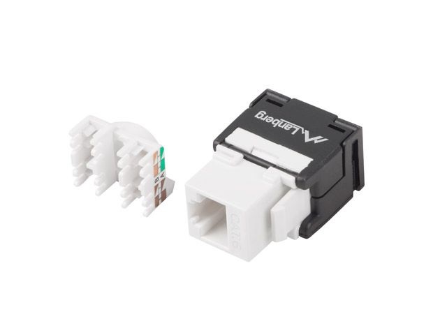 Lanberg KSU6-2000 Cat.6 UTP 180°-os szerszám nélkül szerelhető árnyékolatlan RJ45 Keystone jack