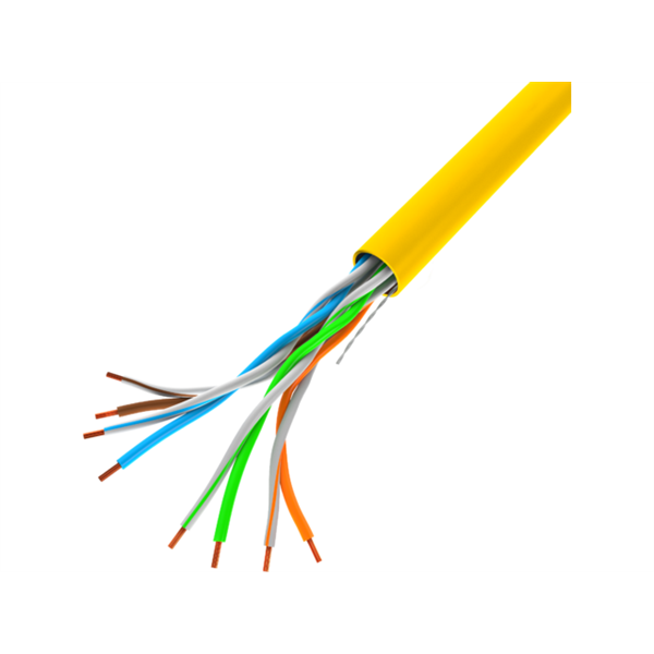 Lanberg LCU5-10CC-0305-Y UTP CCA 100Mb/s 100MHz 305m árnyékolatlan réz bevonatú alumínium sárga fali kábel