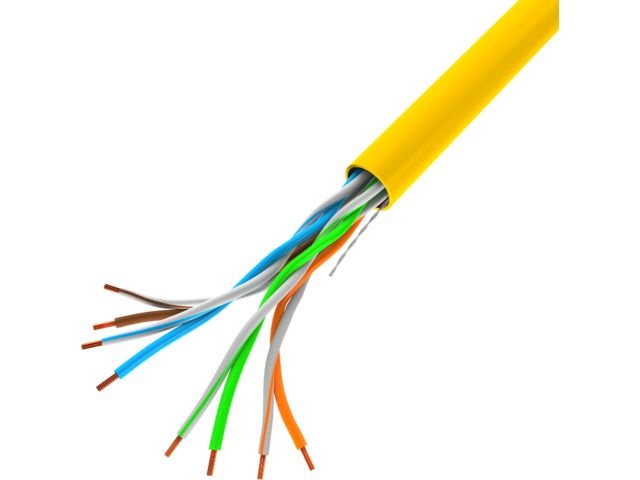 Lanberg LCU5-12CU-0305-Y Cat.5e U/UTP AWG24 PVC CU 305m árnyékolatlan sárga fali kábel