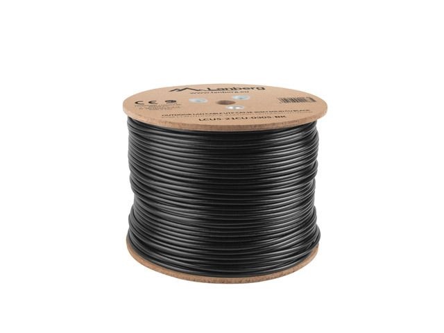 Lanberg LCU5-21CU-0305-BK Cat.5e U/UTP AWG24 Fca PE 305m árnyékolatlan fekete kültéri kábel