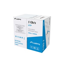 Lanberg LCU6-10CC-0305-B U/UTP CCA 1Gb/s 250 MHz 305m árnyékolatlan réz bevonatú alumínium kék fali kábel