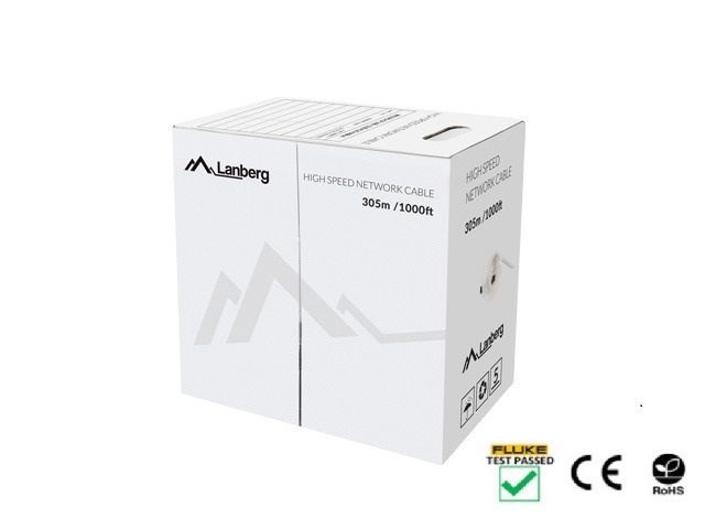 Lanberg LCU6-12CU-0305-S Cat.6 U/UTP AWG23 Fca PVC 305m árnyékolatlan szürke fali kábel