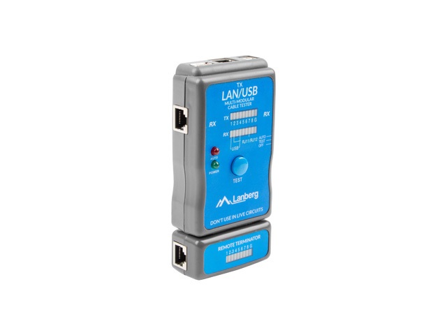 Lanberg NT-0403 hálózati RJ45 /RJ11/ USB kábelteszter
