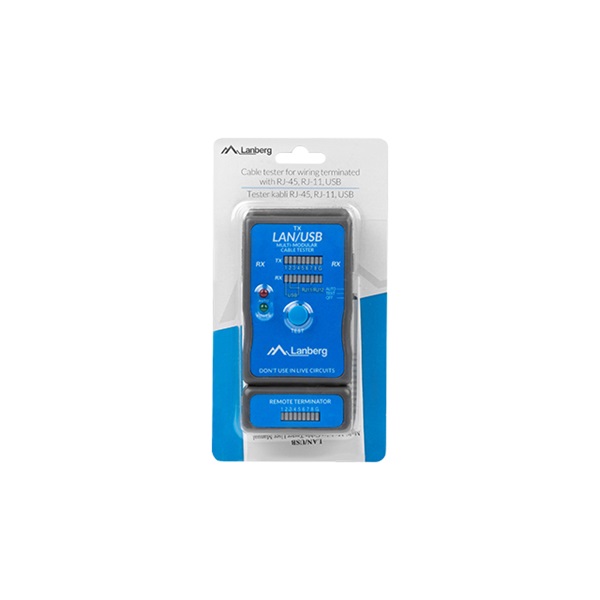 Lanberg NT-0403 hálózati RJ45 /RJ11/ USB kábelteszter