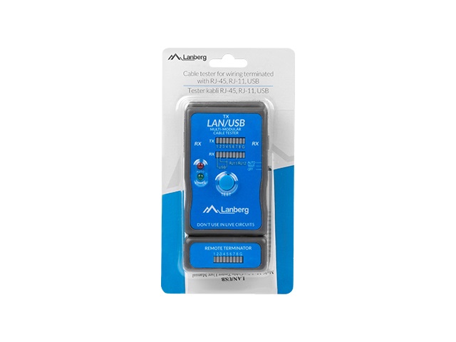 Lanberg NT-0403 hálózati RJ45 /RJ11/ USB kábelteszter