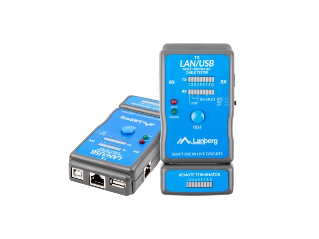 Lanberg NT-0403 hálózati RJ45 /RJ11/ USB kábelteszter