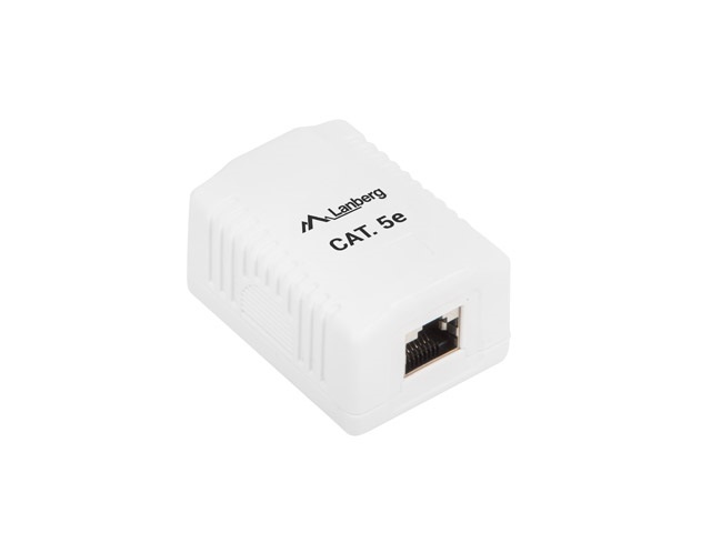 Lanberg OS5-0001-W Cat.5E FTP 1xRJ45 szimpla árnyékolt fali aljzat