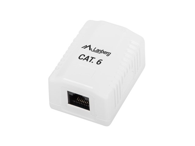 Lanberg OU6-0001-W Cat.6 UTP 1xRJ45 szimpla árnyékolatlan fali aljzat
