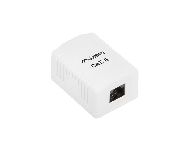 Lanberg OU6-0001-W Cat.6 UTP 1xRJ45 szimpla árnyékolatlan fali aljzat