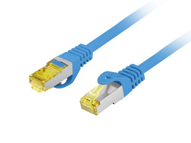 Lanberg PCF6A-10CU-0025-B Cat.6A S/FTP AWG27 LSZH árnyékolt kék patch kábel 0,25m