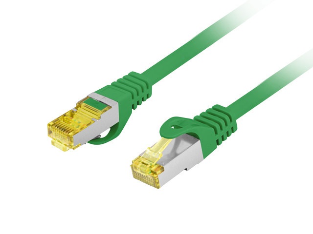 Lanberg PCF6A-10CU-0025-G Cat.6A S/FTP AWG27 LSZH árnyékolt zöld patch kábel 0,25m