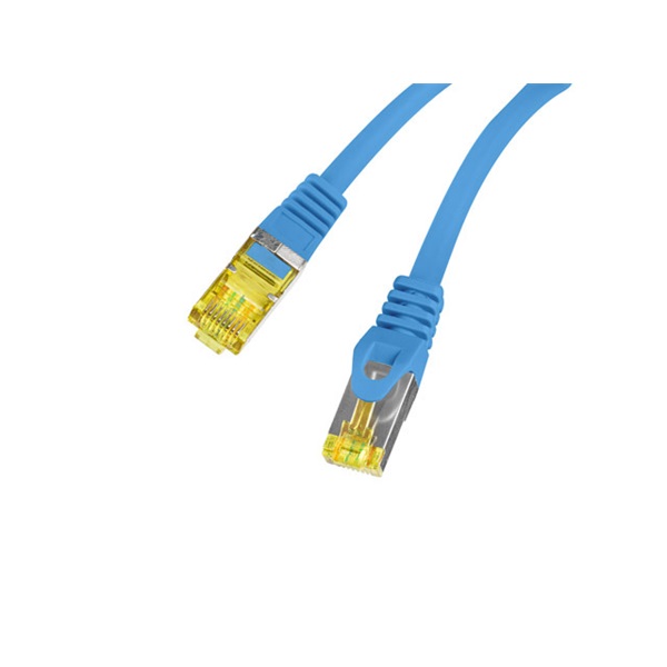 Lanberg PCF6A-10CU-0050-B Cat.6A S/FTP AWG27 LSZH árnyékolt kék patch kábel 0,50m