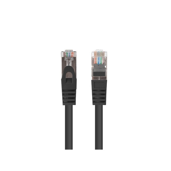 Lanberg PCF6-10CC-0025-BK Cat.6 F/UTP PVC CCA árnyékolt réz bevonatú alumínium fekete patch kábel 0,25m