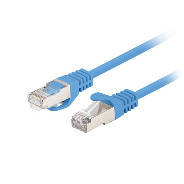 Lanberg PCF6-10CC-0025-B Cat.6 F/UTP PVC CCA árnyékolt réz bevonatú alumínium kék patch kábel 0,25m