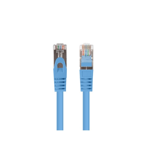 Lanberg PCF6-10CC-0025-B Cat.6 F/UTP PVC CCA árnyékolt réz bevonatú alumínium kék patch kábel 0,25m