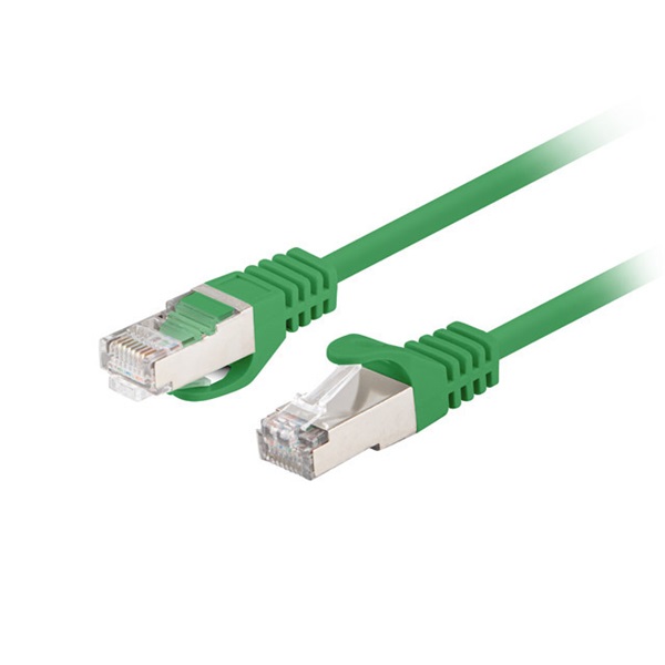Lanberg PCF6-10CC-0025-G Cat.6 F/UTP PVC CCA árnyékolt réz bevonatú alumínium zöld patch kábel 0,25m