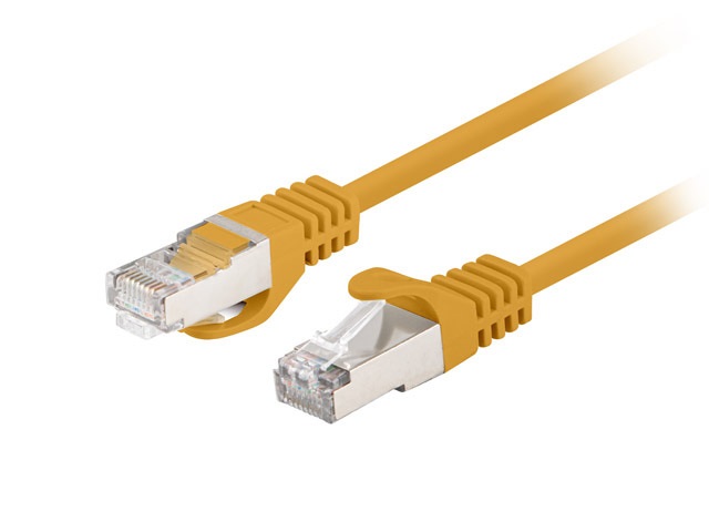 Lanberg PCF6-10CC-0025-Y Cat.6 F/UTP PVC CCA árnyékolt réz bevonatú alumínium narancs patch kábel 0,25m