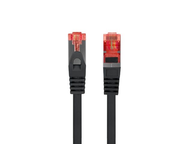 Lanberg PCF6-10CU-0025-BK Cat.6 F/UTP AWG26 LSZH árnyékolt fekete patch kábel 0,25m