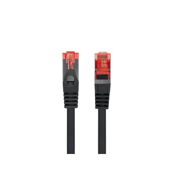 Lanberg PCF6-10CU-0100-BK Cat.6 F/UTP AWG26 LSZH árnyékolt fekete patch kábel 1m