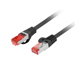 Lanberg PCF6-10CU-0300-BK Cat.6 F/UTP AWG26 LSZH árnyékolt fekete patch kábel 3m