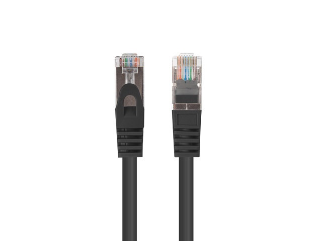 Lanberg PCF6-20CC-0200-BK Cat.6 U/FTP PVC CCA árnyékolt réz bevonatú alumínium fekete patch kábel 2m 10db/csomag