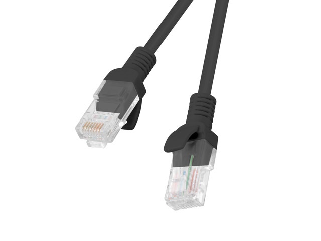 Lanberg PCU5-10CC-0300-BK Cat.5e U/UTP PVC CCA árnyékolatlan réz bevonatú alumínium fekete patch kábel 3m