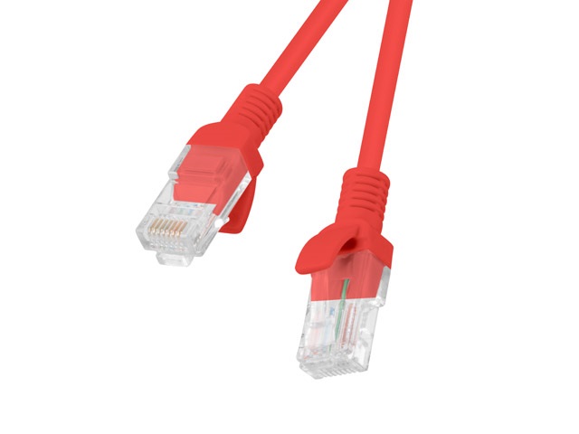 Lanberg PCU5-10CC-0500-R Cat.5e U/UTP PVC CCA árnyékolatlan réz bevonatú alumínium piros patch kábel 5m