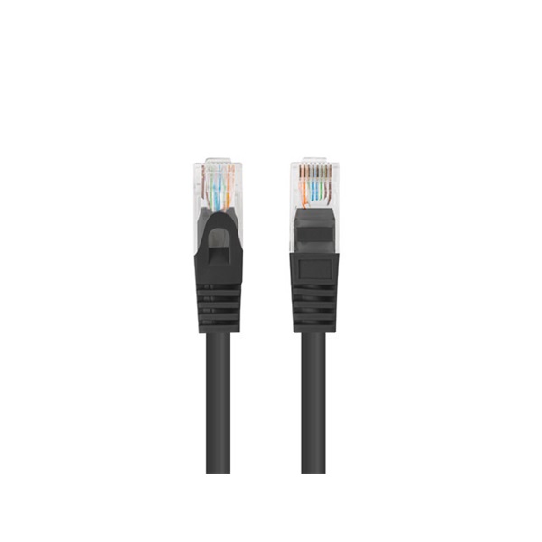 Lanberg PCU6-10CC-0025-BK Cat.6 U/UTP PVC CCA árnyékolatlan réz bevonatú alumínium fekete patch kábel 0,25m