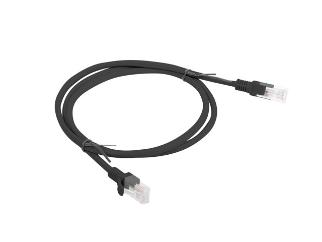 Lanberg PCU6-10CC-0100-BK Cat.6 U/UTP PVC CCA árnyékolatlan réz bevonatú alumínium fekete patch kábel 1m