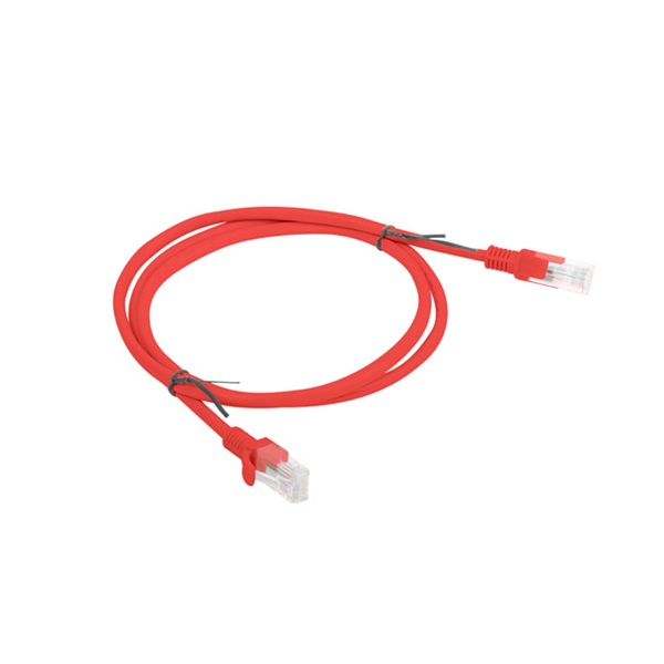 Lanberg PCU6-10CC-0100-R Cat.6 U/UTP PVC CCA árnyékolatlan réz bevonatú alumínium piros patch kábel 1m