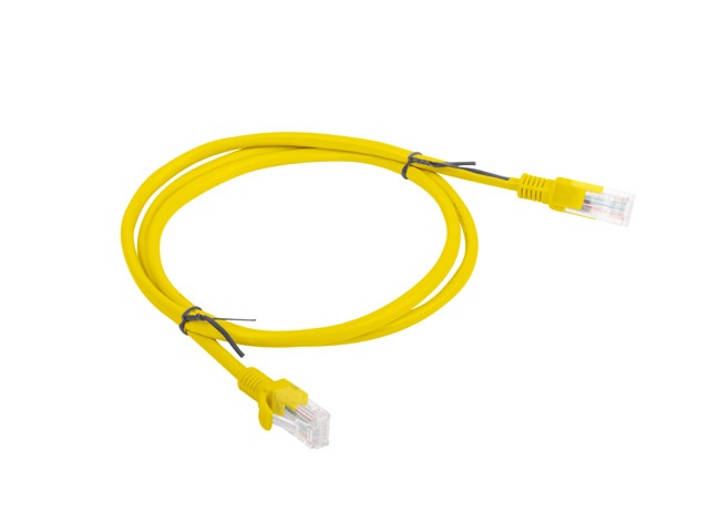 Lanberg PCU6-10CC-0100-Y Cat.6 U/UTP PVC CCA árnyékolatlan réz bevonatú alumínium sárga patch kábel 1m