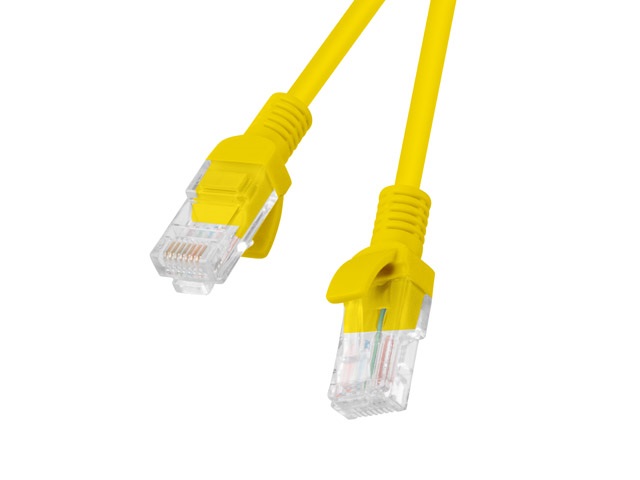 Lanberg PCU6-10CC-0150-Y Cat.6 U/UTP PVC CCA árnyékolatlan réz bevonatú alumínium sárga patch kábel 1,5m