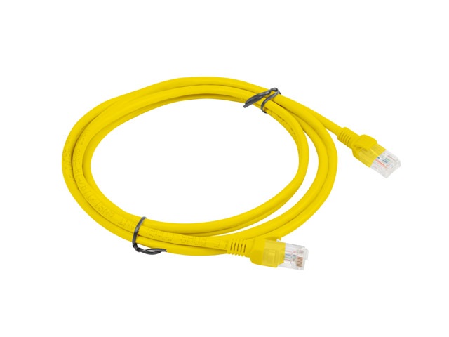 Lanberg PCU6-10CC-0200-Y Cat.6 U/UTP PVC CCA árnyékolatlan réz bevonatú alumínium sárga patch kábel 2m
