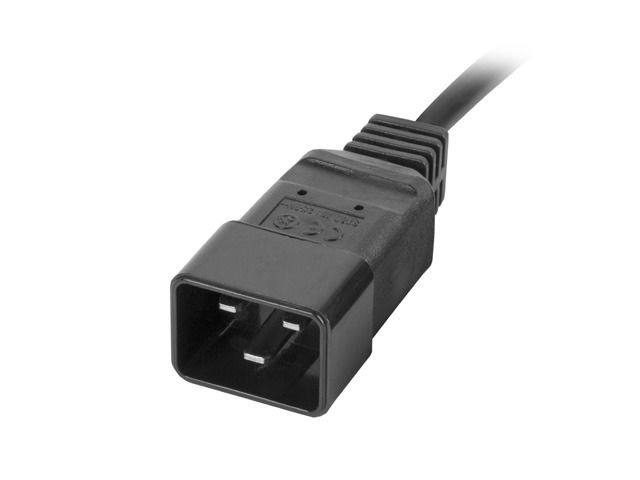 Lanberg PDU-08I-0200-C20-BK 2m vezetékkel 19"/1U 8xC13 aljzat C20 csatlakozóvéggel fekete elosztósor kapcsolóval