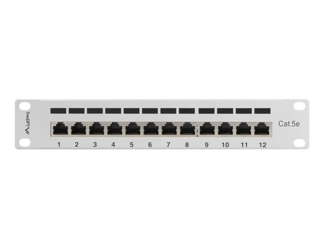 Lanberg PPF5-9012-S 10" 1U 12port Cat.5e FTP árnyékolt szürke patch panel
