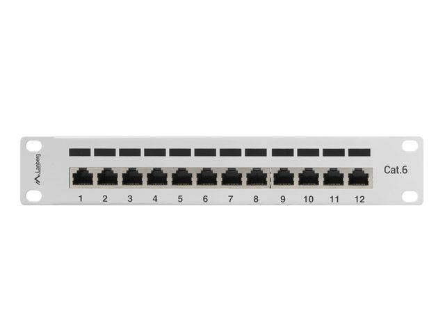 Lanberg PPF6-9012-S 10" 1U 12port Cat.6 FTP árnyékolt szürke patch panel