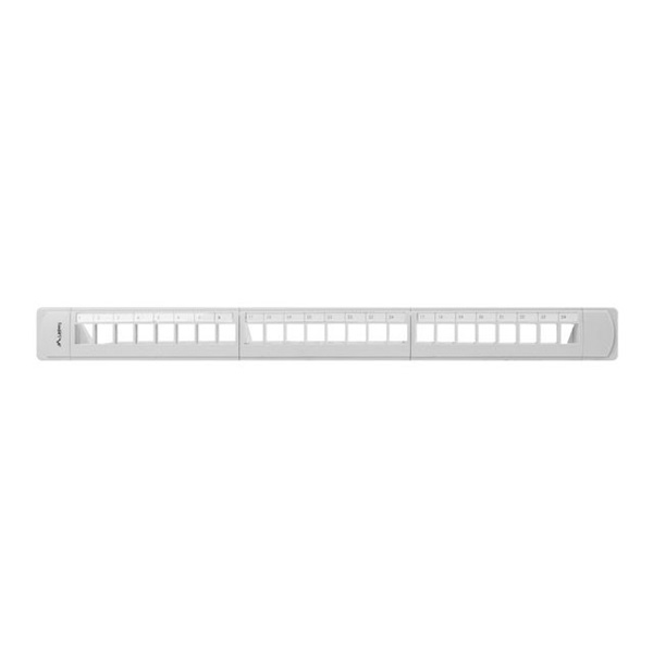 Lanberg PPKS-1124-S 19" 1U üres szürke patch panel 24 db Keystone jack fogadására, kábeltartóval