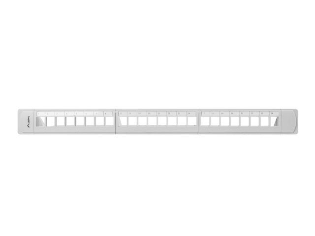 Lanberg PPKS-1124-S 19" 1U üres szürke patch panel 24 db Keystone jack fogadására, kábeltartóval