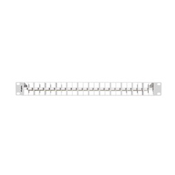 Lanberg PPKS-1248-S 19" 1U moduláris üres szürke patch panel 24 db  FTP Keystone jack fogadására, kábeltartóval